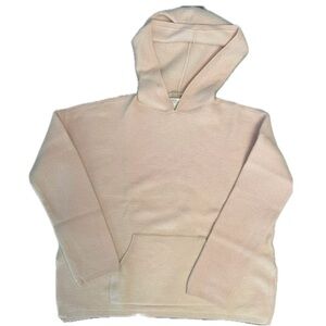 Nordstrom Signature Pale Baby Pink 100% Hooded Sweater Hoodie with Pocket M sz